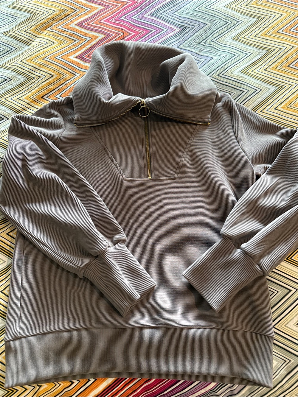 Varley Vine Ottoman Half Zip in Deep Charcoal